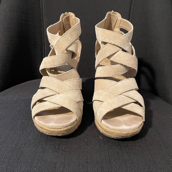 DV by Dolce Vita Toni espadrille wedges tan suede size 8 - Picture 2 of 4